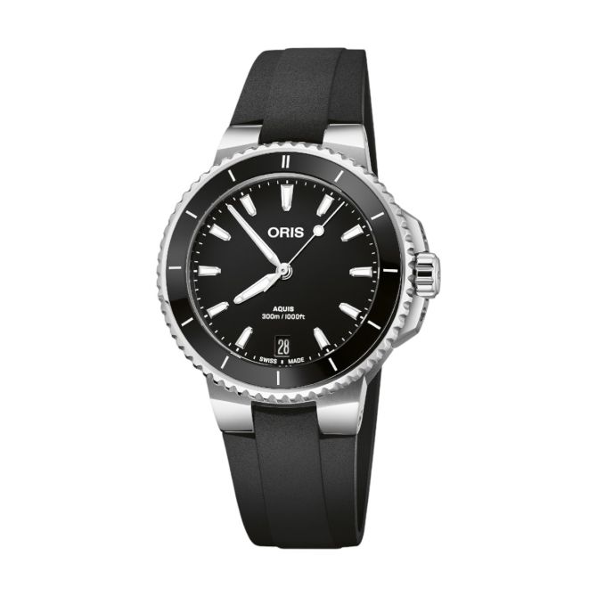 Oris Aquis Date 36.5mm Watch, Black Dial