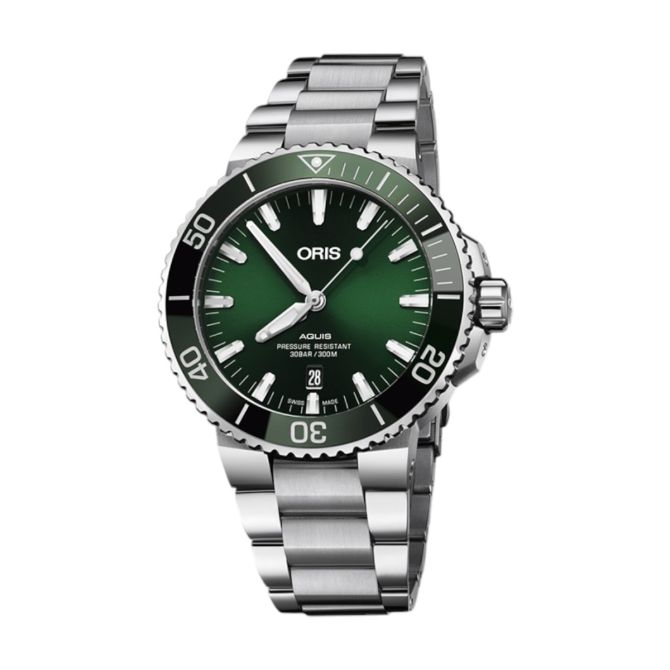 Oris Aquis Date 41.50mm Watch, Green Dial