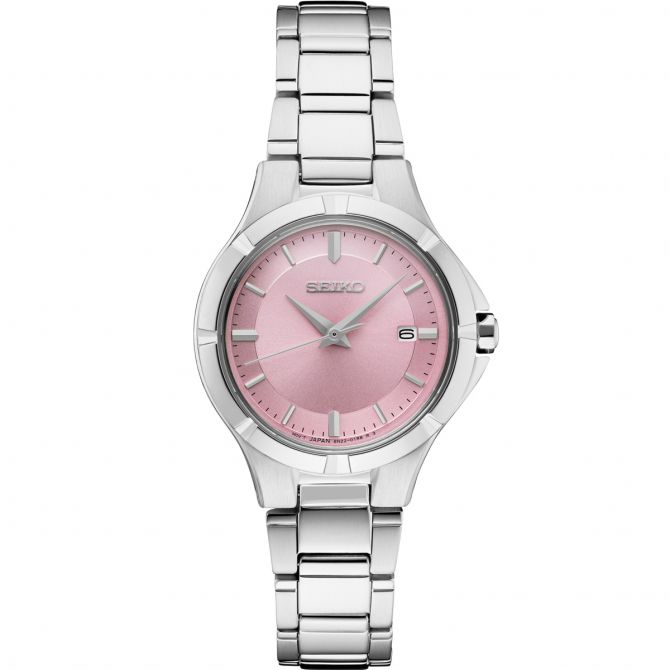 Seiko Essentials  Stainless Steel Watch, Pink Dial | SUR413 |  Borsheims