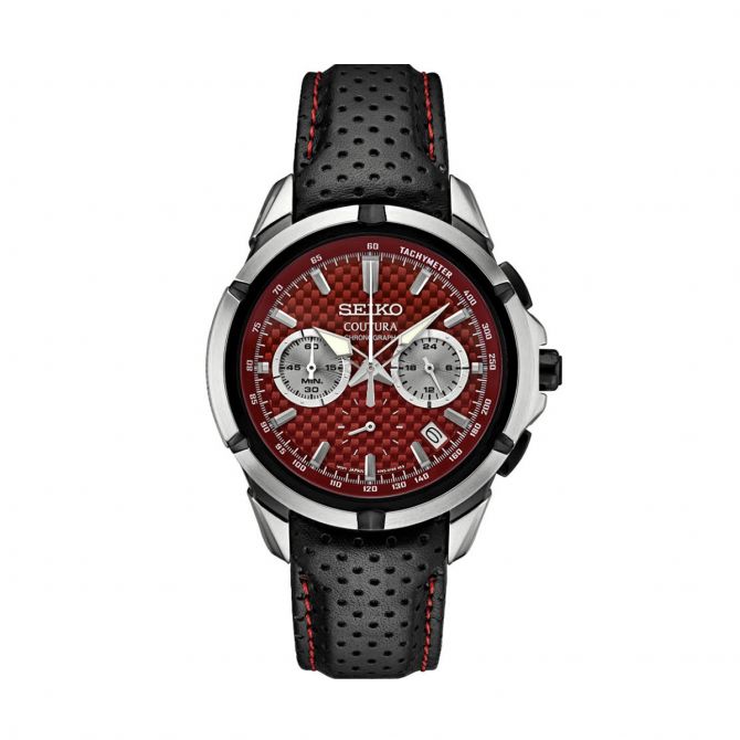 Seiko Coutura 42mm Men's Watch, Red Dial