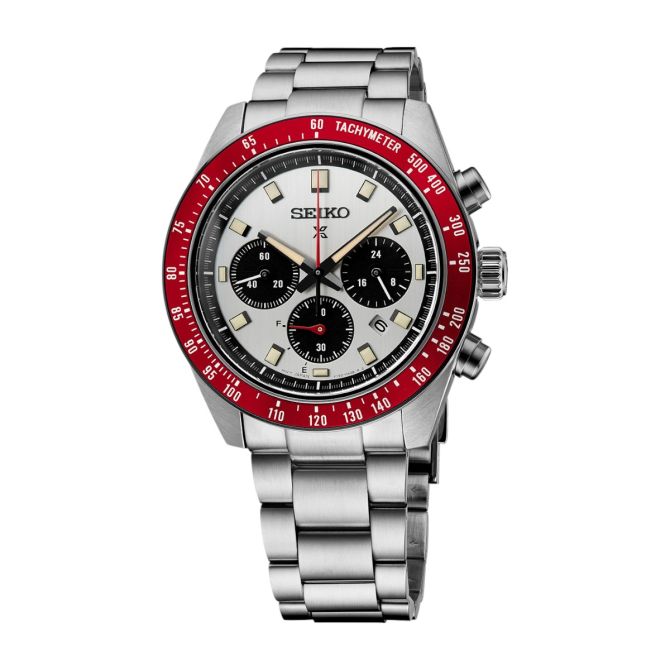 Seiko Prospex Speedtimer Solar Chronograph Watch, Red