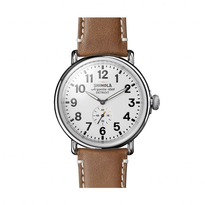 Shinola Runwell 47mm Watch, White Dial