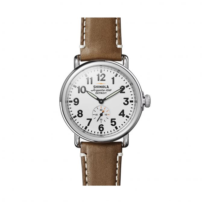 Shinola Runwell 41mm Watch, White Dial