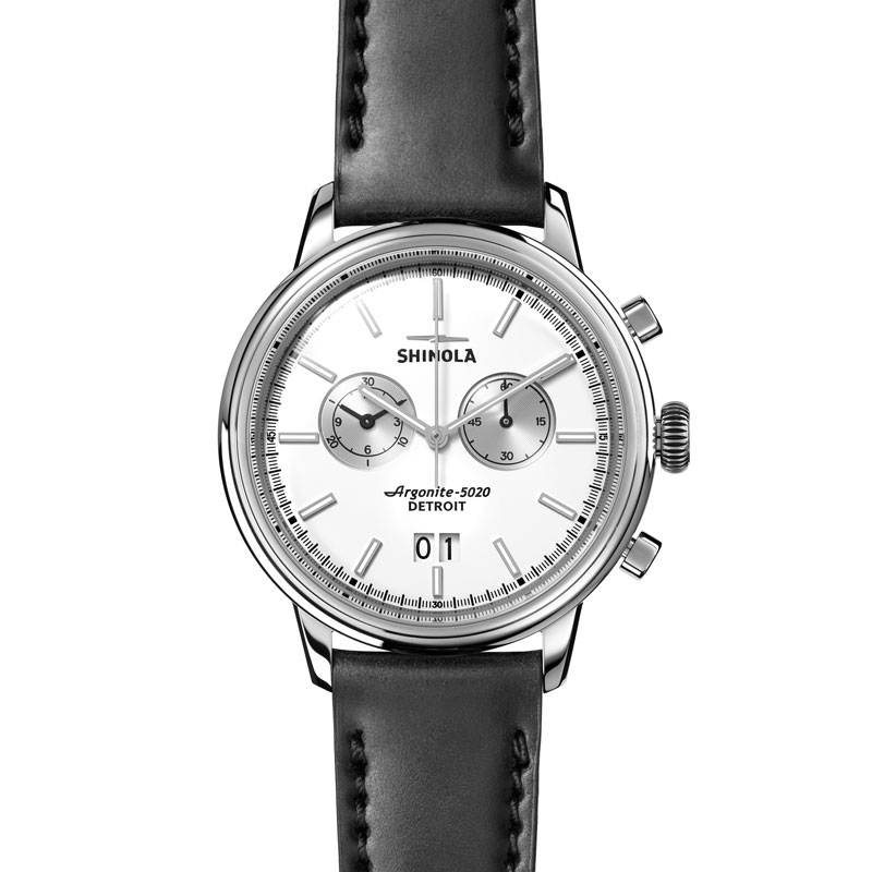 Shinola Bedrock Chrono 42 mm Watch White Dial