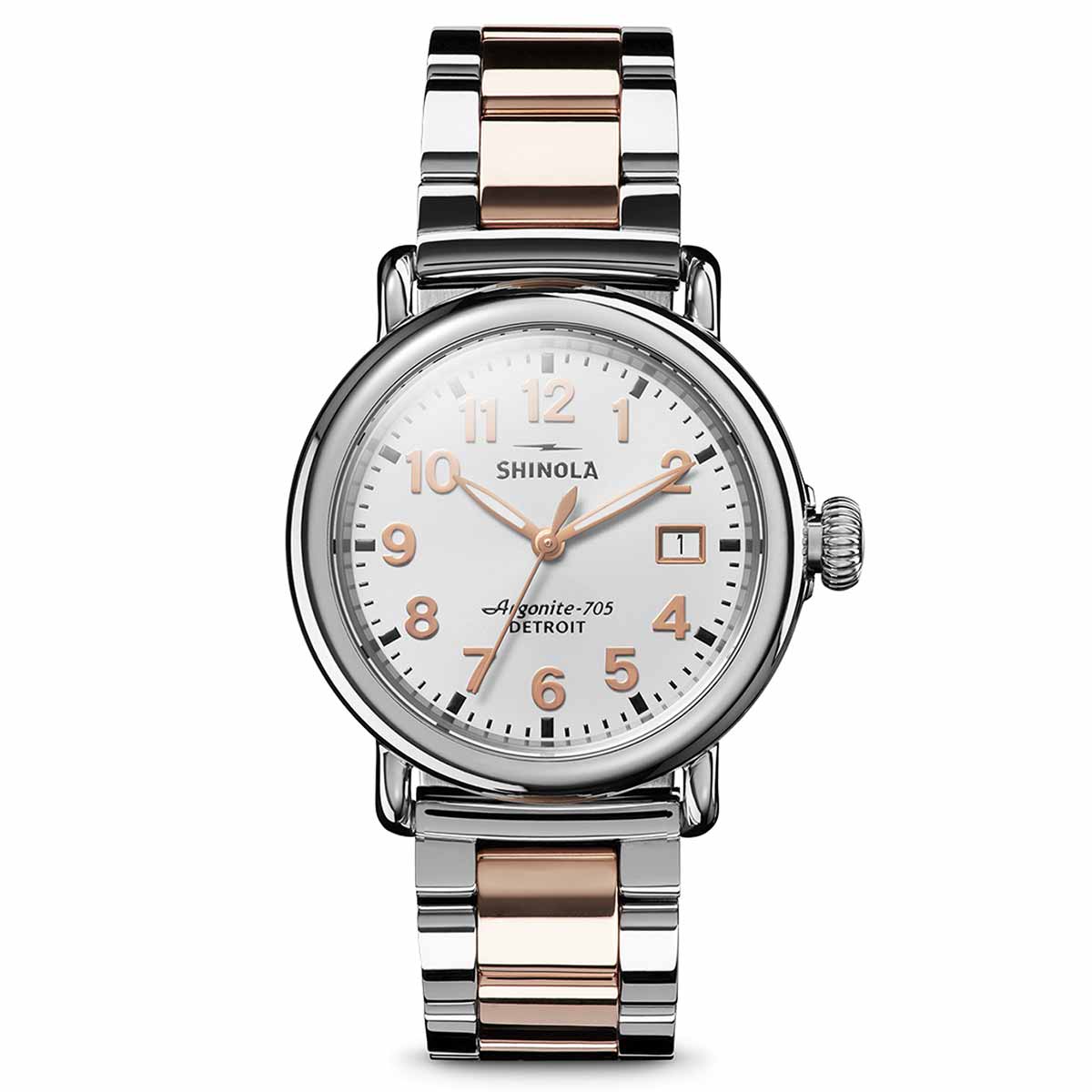 Shinola Runwell 36mm Watch, White Dial