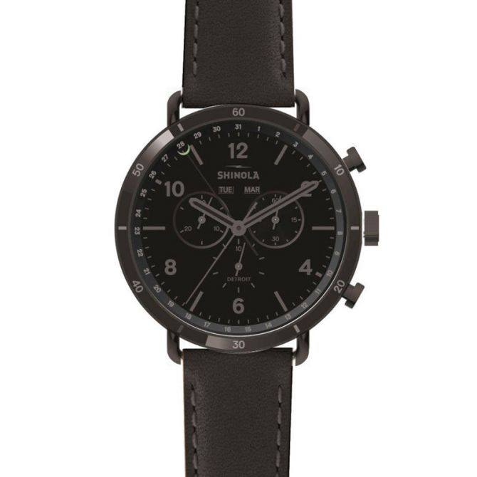 Shinola Canfield Sport Chrono 45mm Watch Black Dial S0120121828