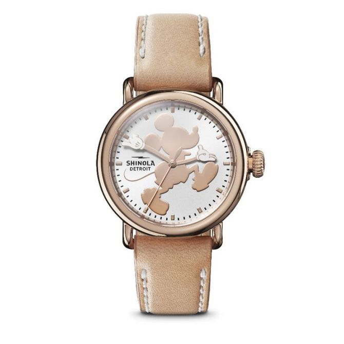 Shinola Mickey Mouse Runwell 36 mm Watch, Rose Gold Dial