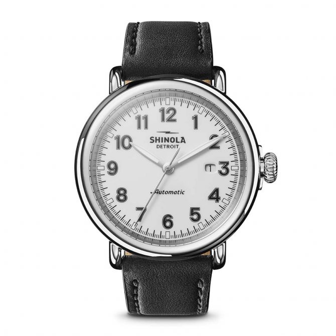 Shinola Runwell 45mm Automatic Watch, White and Black Dial