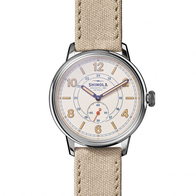 Shinola Traveler Subsecond 42mm, Tan Dial