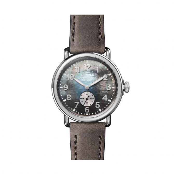 Shinola Runwell 41mm Watch, Grey Mother of Pearl