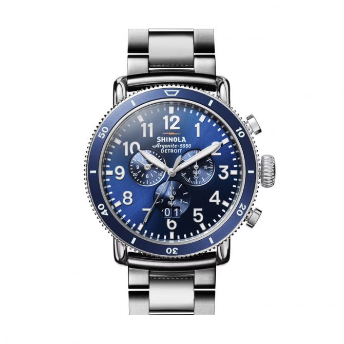 Shinola Runwell Sport Chronograph 48mm Watch, Blue Dial