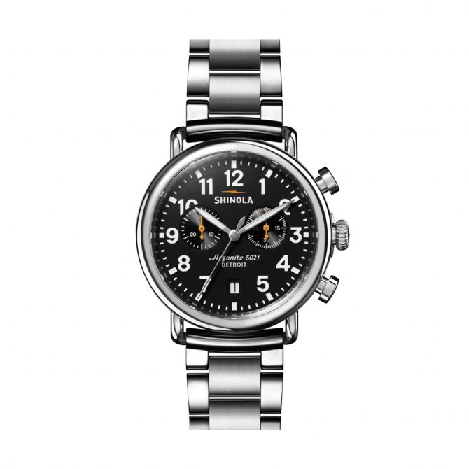 Shinola Runwell Chronograph 41mm Watch Black Dial S0120266187