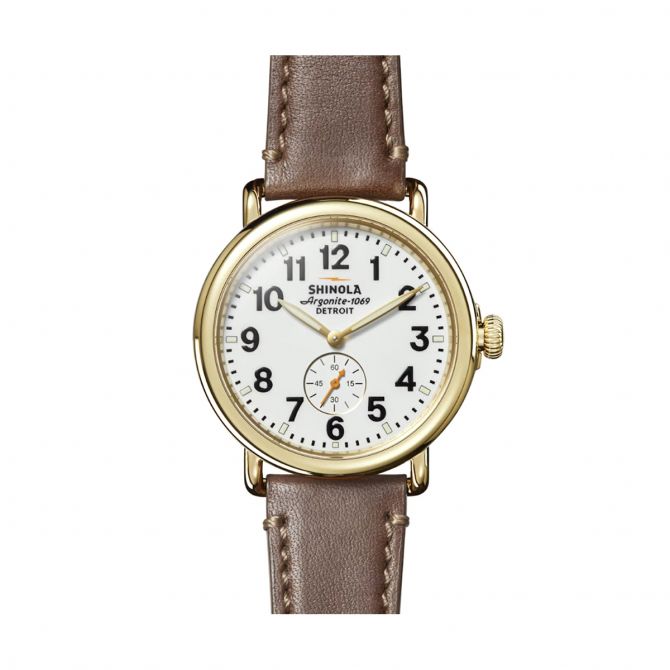 Shinola Runwell 41mm Watch, White Enamel Dial