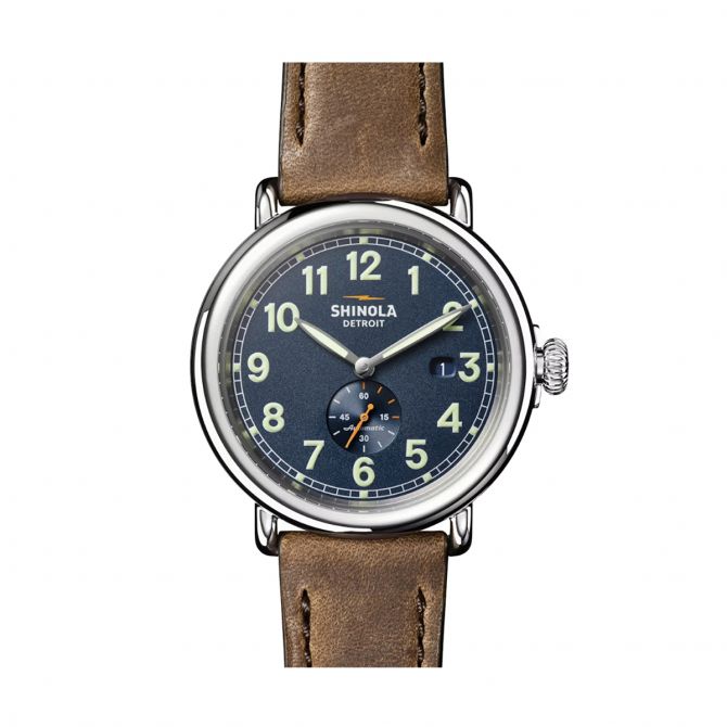 Shinola Runwell Automatic 45mm Watch Midnight Blue Dial