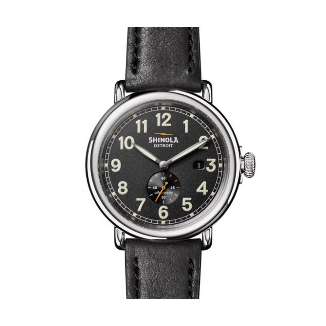 Shinola The Runwell Automatic Blue Dial Leather Strap Watch S0120183140 |  REEDS Jewelers