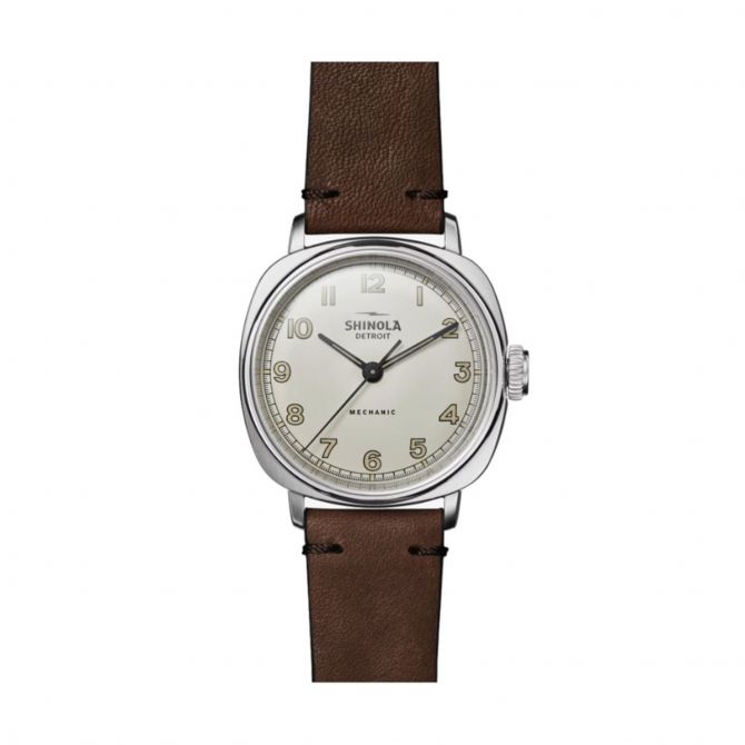 Shinola The Mechanic 39mm Men's Watch, White Dial