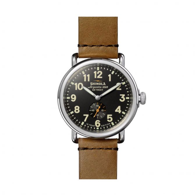 Shinola The 10-Year Limited Edition Runwell 41mm Men's Watch, Black Dial