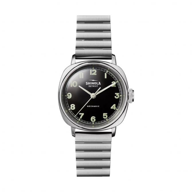 Mechanic 39mm Men's Watch, Black Dial