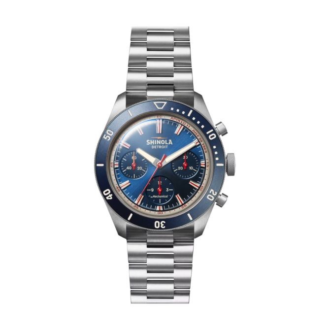 Shinola Mooncraft Monster Chronograph 43mm Men's Watch, Blue Dial