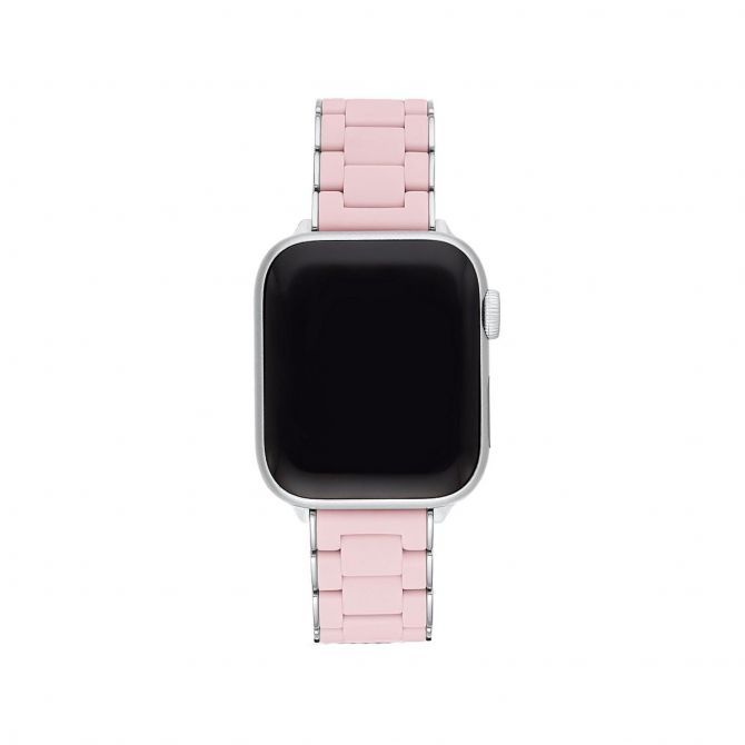 Michele Barely Pink and Stainless Steel Silicone Wrapped Apple