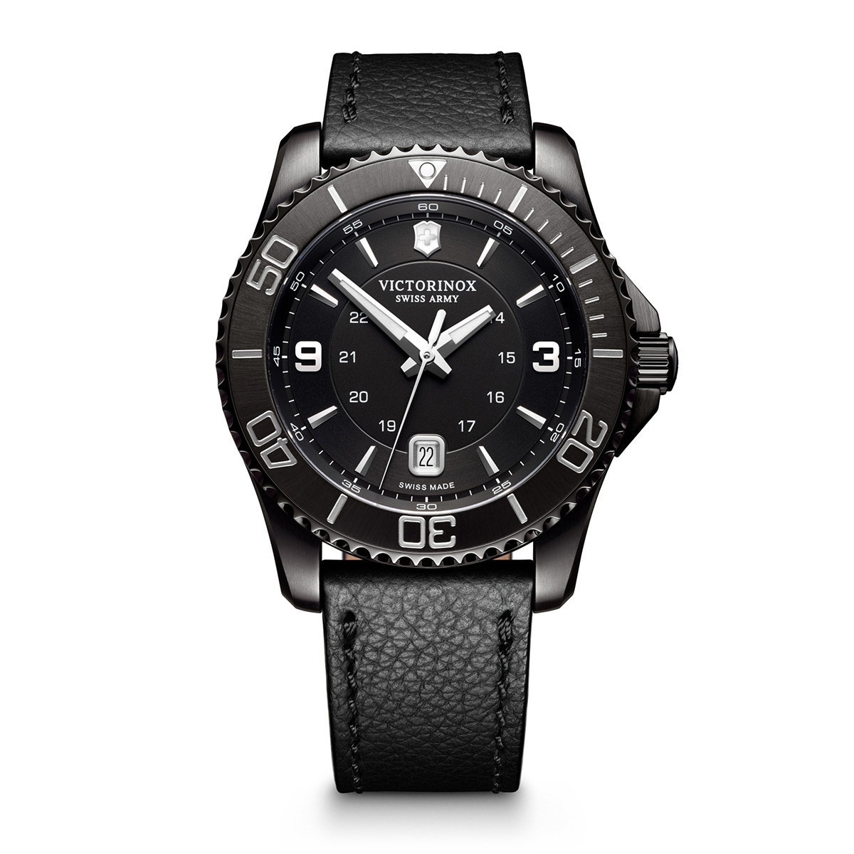 Victorinox Swiss Army Maverick Large Black Edition Stainless Steel 43mm ...