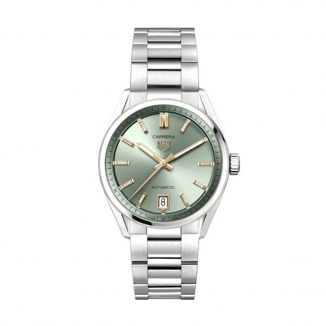 TAG Heuer Carrera Date Automatic 36mm Watch, Green Sunray Brushed Dial