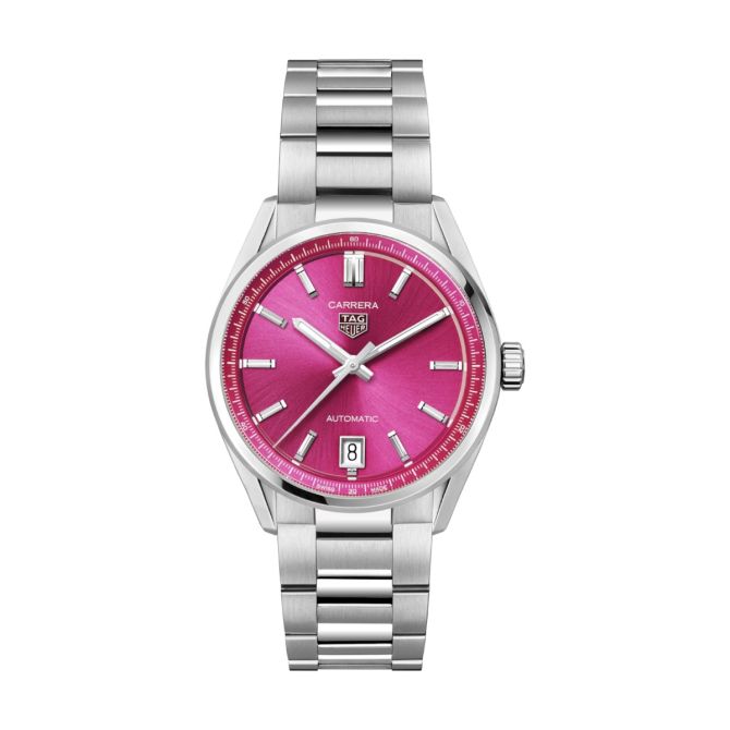 TAG Heuer Carrera Date Automatic 36mm Watch, Hot Pink Dial