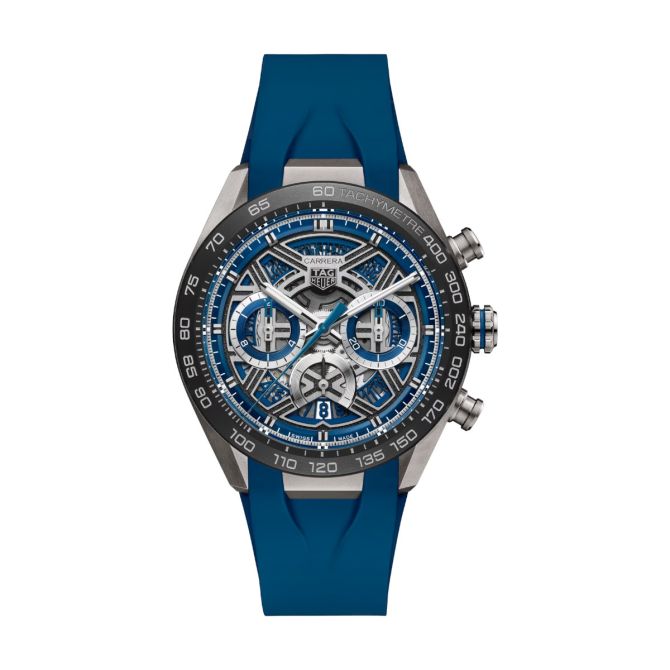 TAG Heuer Carrera Extreme Sport Chronograph Automatic 44mm Watch, Blue and Grey Skeleton Dial