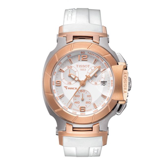 Tissot T Race Rose Tone White Quartz 37mm Women s Chronograph