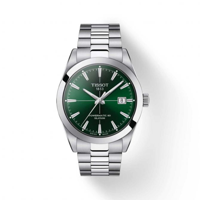 Tissot Gentleman Powermatic 80 Silicium Watch, Green Dial