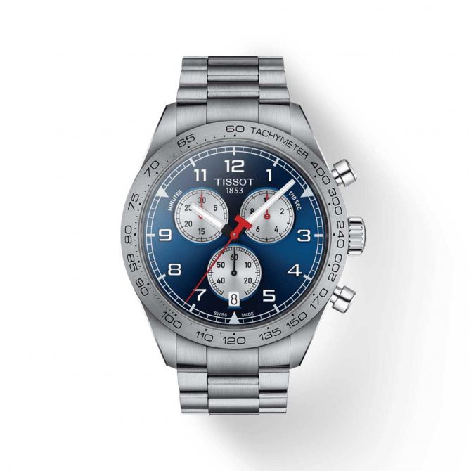 Tissot PRS 516 Chronograph Watch, Blue Dial