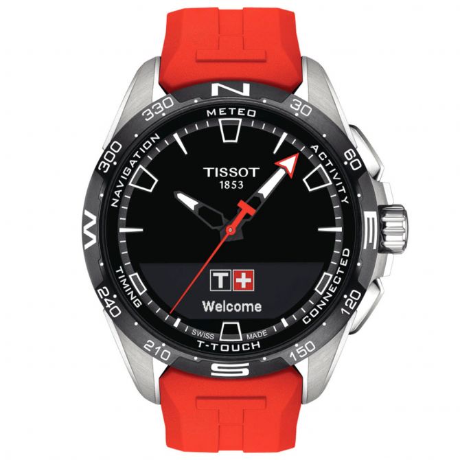 Tissot T Touch Connect Solar 47mm Men's Watch, Red Band