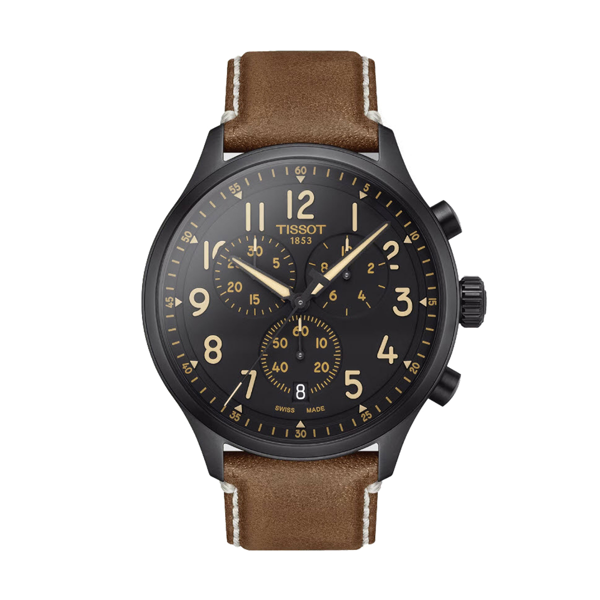 Tissot Chronograph XL 45mm Watch Black and Brown Dial