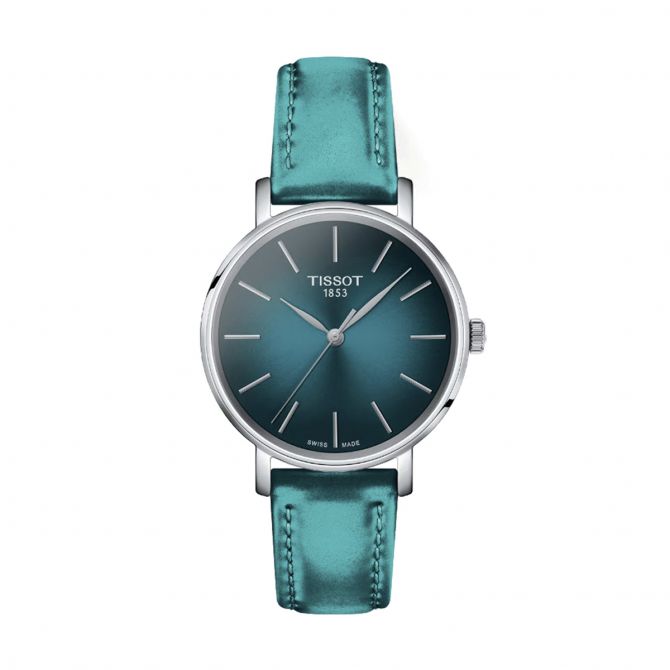 Tissot Everytime 34mm Women's Watch, Graded Turquoise-Black Dial