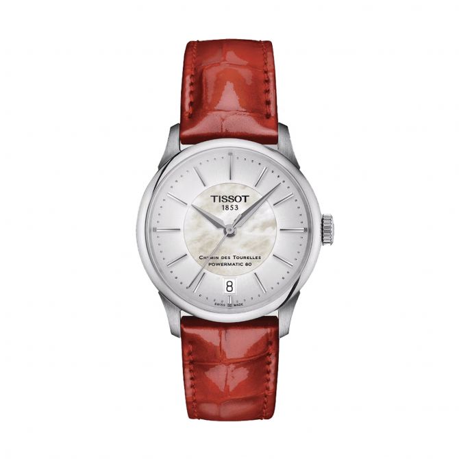 Tissot white best sale mother of pearl