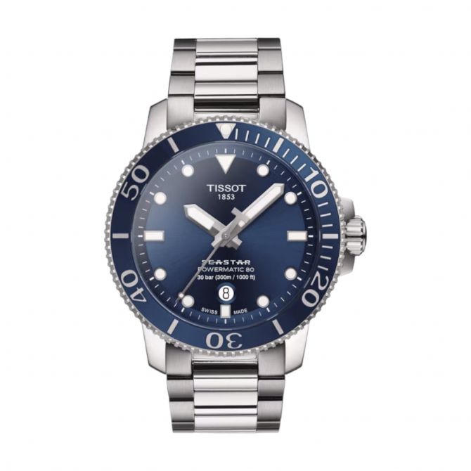 Tissot Seastar 1000 Powermatic 80 42mm Men s Watch Blue Dial