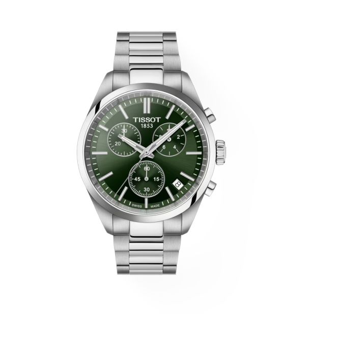 Tissot PR100 Chronograph 40mm Watch, Green Dial