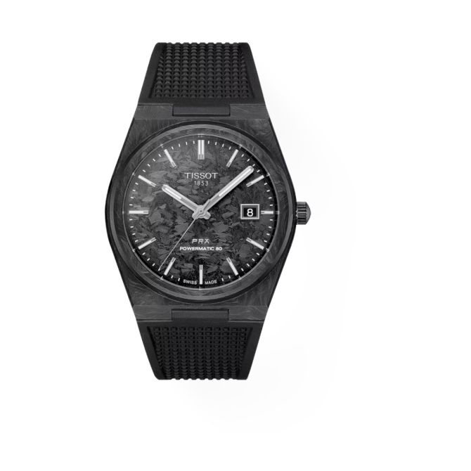 Tissot PRX Powermatic 80 40mm Watch, Black Carbon