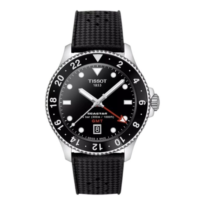 Tissot Seastar 1000 Quartz GMT 40mm Men's Watch, Black Dial