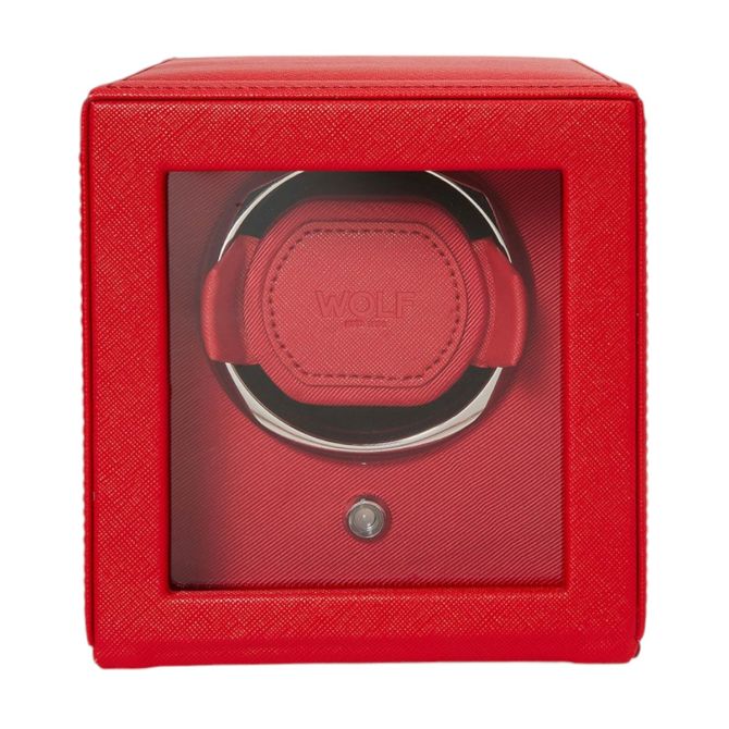 WOLF Cub Single Watch Winder with Cover, Tutti Frutti Red