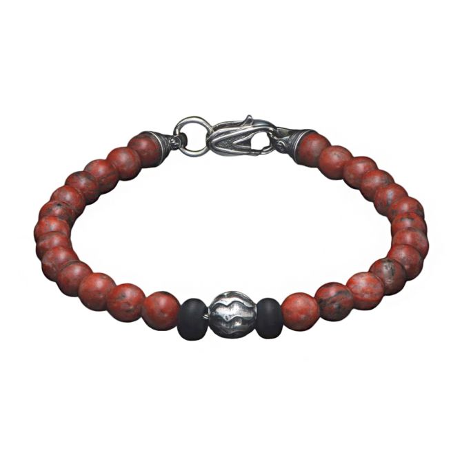 William Henry Brookings Beaded Large Bracelet, Red Jasper