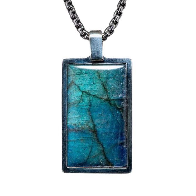 William Henry Labradorite Pinnacle Sterling Silver Pendant Necklace, 22"