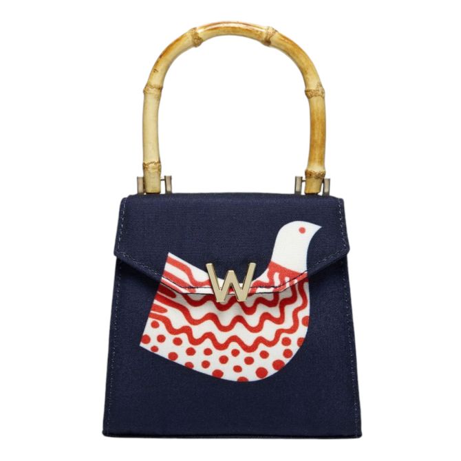 WOLF Evie Small Bag, Navy Bird