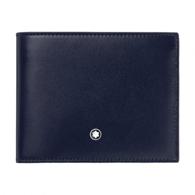 Montblanc Meisterstuck 6 Card Case BiFold Wallet, Ink Blue