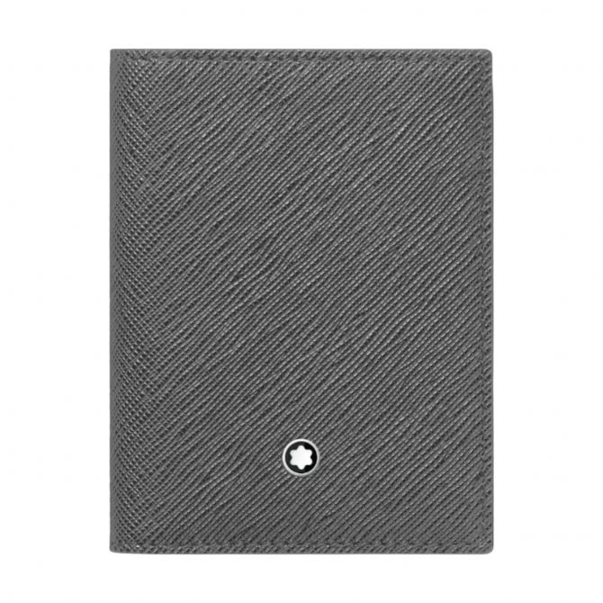 Montblanc Sartorial 4 Card Case Vertical BiFold Wallet, Forged Iron