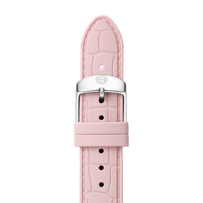 Michele 18mm Blush Embossed Silicone Strap