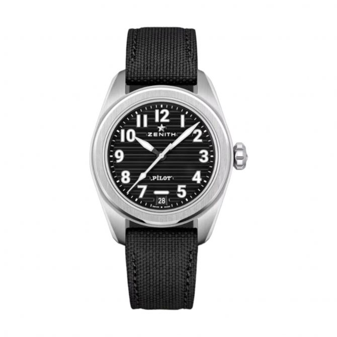 Zenith Pilot Automatic 40mm Watch, Black Pattern Dial