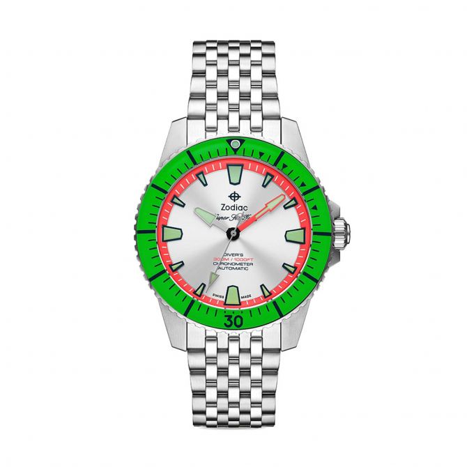 Zodiac Super Sea Wolf Pro Diver Automatic 42mm Watch Watermelon Dial