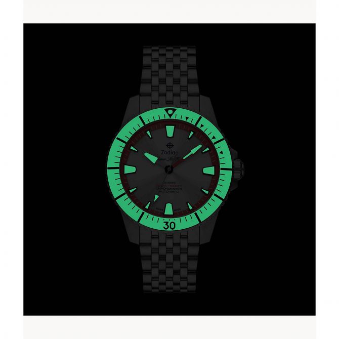 Zodiac Super Sea Wolf Pro-Diver Automatic 42mm Watch, Watermelon