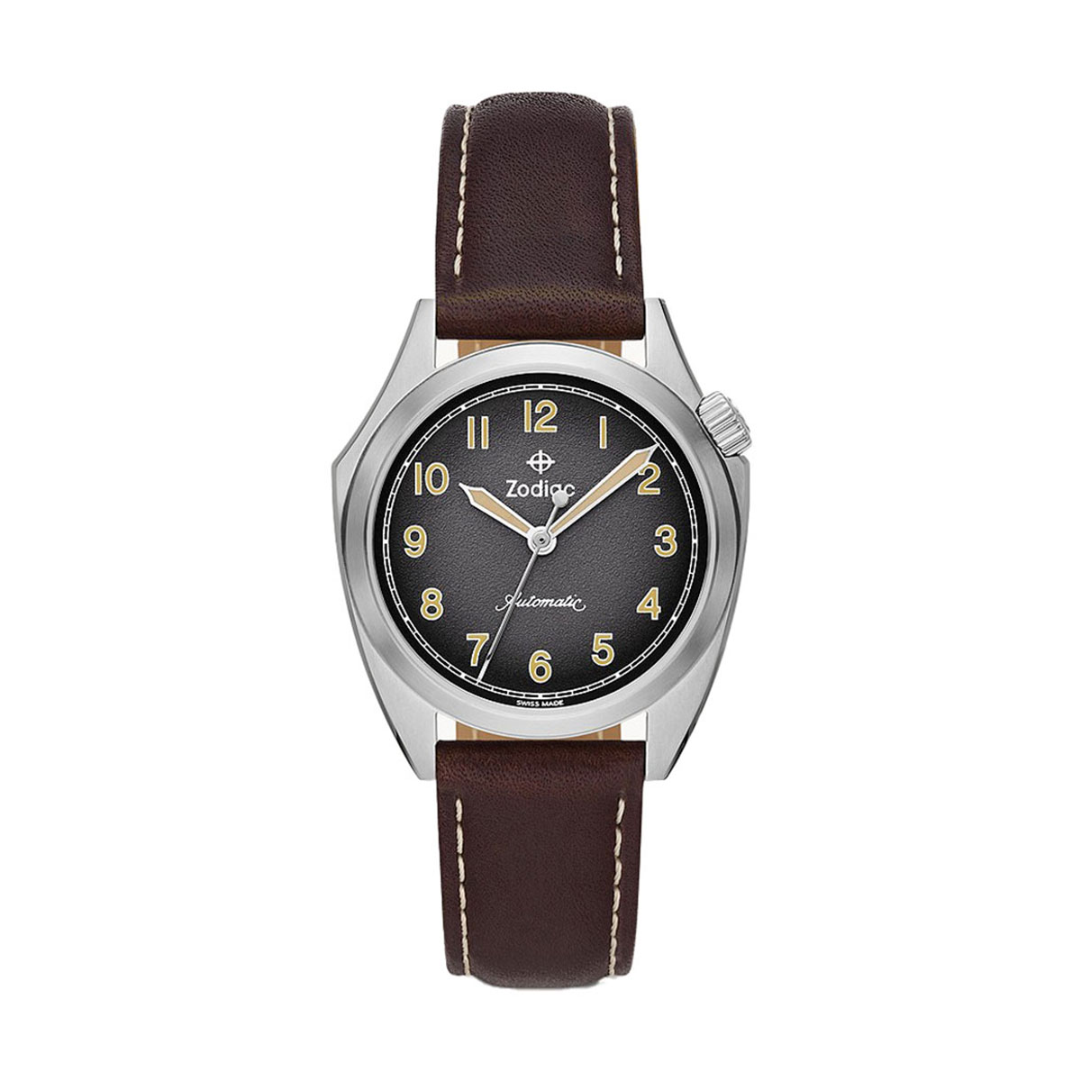 Zodiac Olympus STP 1-11 Swiss Automatic Three Hand 40mm Watch, Grey ...